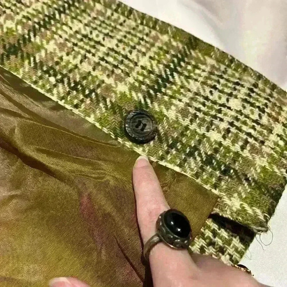 Vintage Pendleton 60s 70s Womens Green Shadow Plaid Blazer Jacket Coat Medium - Picture 13 of 14